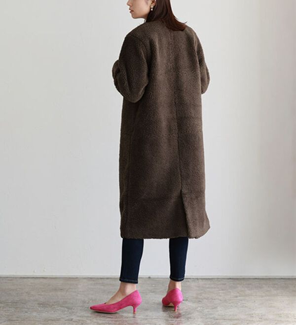 ノーカラーボアコート - ベルーナ【公式】