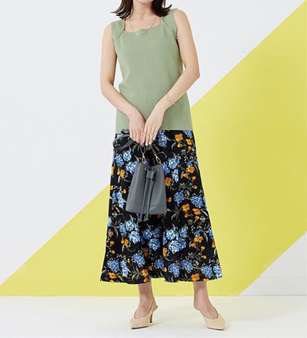 涼やかニット素材サマ見えタンクトップ - ベルーナ【公式】