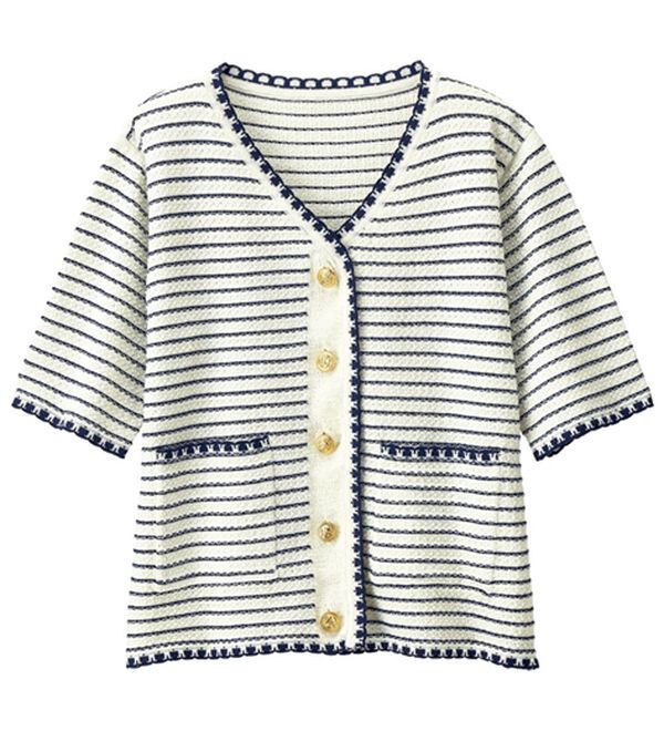 サマーツイード風配色ニットカーディガン - ベルーナ【公式】