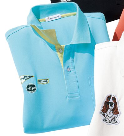 「＜ハッシュパピー＞ワッペン付配色ポロシャツ（メンズポロシャツ）」