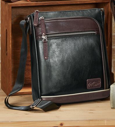 「＜クロコダイル＞トリプルファスナーショルダー（メンズショルダーバッグ）」