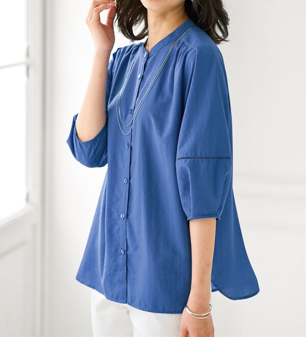 BELLUNA（ベルーナ）の「エアリービンテージ素材レース使いブラウス（ブラウス）」｜詳細画像