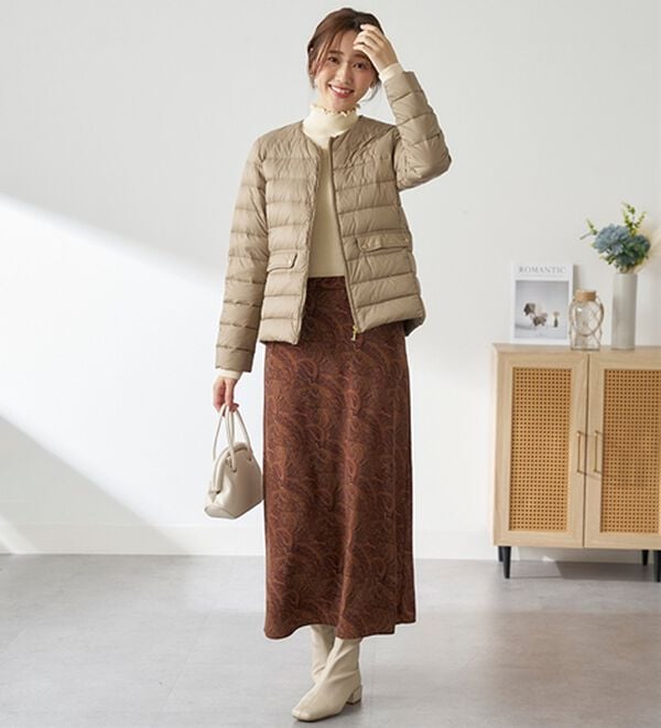 BELLUNA（ベルーナ）の「【ＦｕｗａｉｒＬｉｇｈｔ】ノーカラー軽量ダウンジャケット（ダウンコート・ジャケット・ベスト）」｜詳細画像