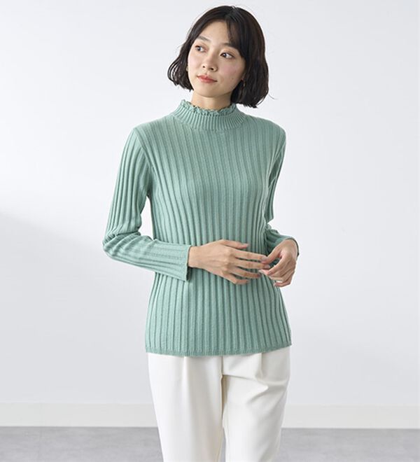 BELLUNA（ベルーナ）の「ウール入りウォッシャブルセーター（ニット・セーター）」｜詳細画像