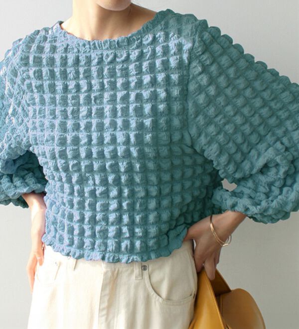 GeeRA（ジーラ）の「ぽこぽこ素材２ＷＡＹカーディガン（カットソー）」｜詳細画像