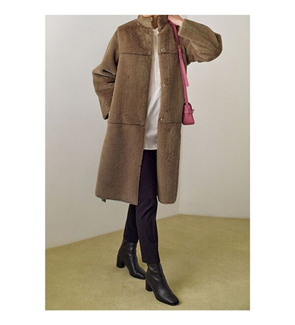 VINNO（ヴィノ）の「マルチウェイフェイクムートンファーコート（ロングコート）」｜詳細画像