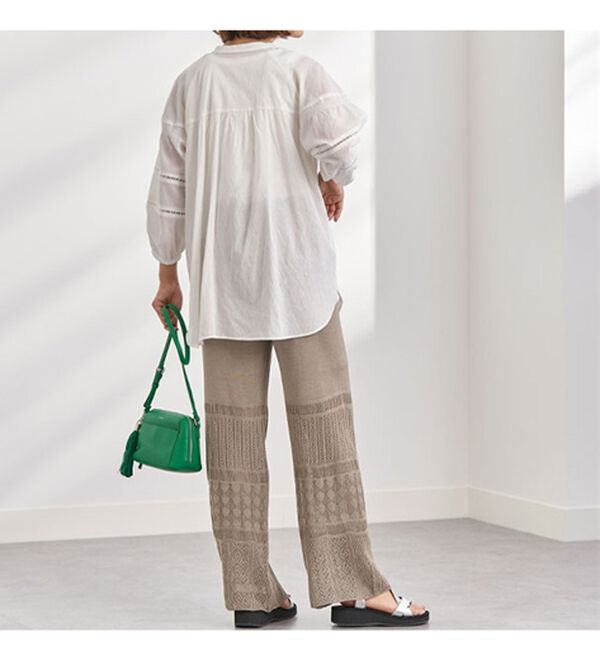 BELLUNA（ベルーナ）の「レーヨン混ビンテージ素材シャツチュニック（チュニック）」｜詳細画像