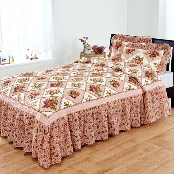 フリル付パッチワーク調ベッドカバー - ベルーナ【公式】