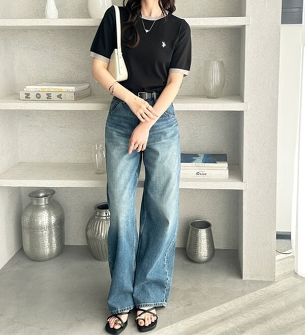 GeeRA（ジーラ）の「【ＵＳ．ＰＯＬＯ．ＡＳＳＮ】配色ニットプルオーバー（ニット・セーター）」｜詳細画像