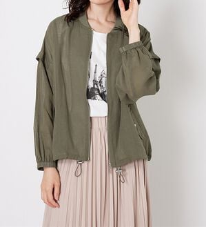 BELLUNA（ベルーナ）の「麻調素材リブ使いシアーブルゾンジャケット（ブルゾン）」｜詳細画像