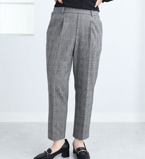 BELLUNA（ベルーナ）の「サマ見え(スーパーウォーム)ウール調素材美脚テーパードパンツ（テーパードパンツ）」｜グレンチェック