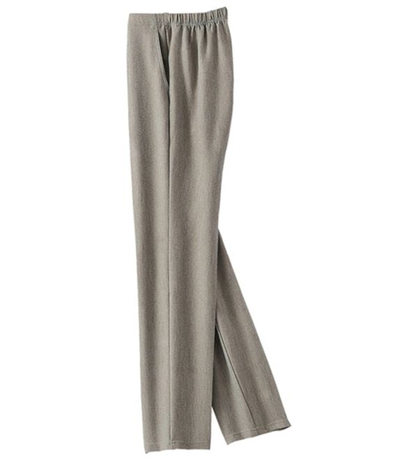 BELLUNA（ベルーナ）の「日本製ストレッチ素材おでかけパンツ（フルレングスパンツ）」｜杢ベージュ