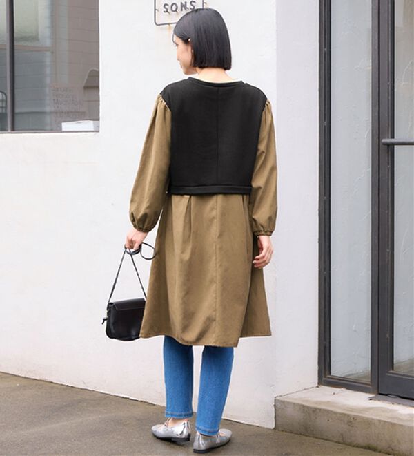 Viola e Viola（ヴィオラ エ ヴィオラ）の「時短コーデ楽ちんドッキングワンピース（ドッキングワンピース）」｜詳細画像