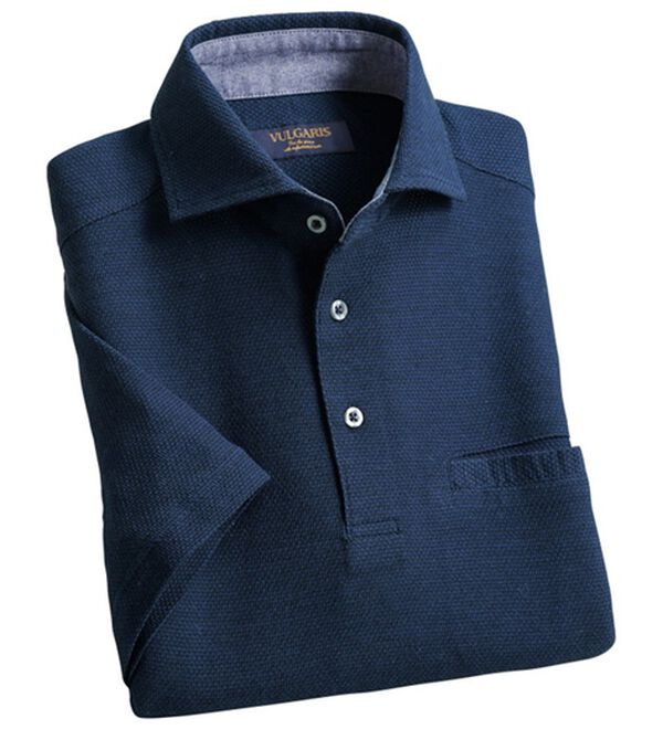 「強撚綿１００％ドレスポロシャツ（メンズポロシャツ）」｜ネイビー