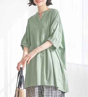 Viola e Viola（ヴィオラ エ ヴィオラ）の「【５つの機能付】スキッパーゆるドルマンチュニック（チュニック）」｜ミント