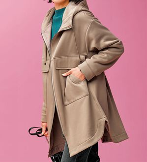 BELLUNA（ベルーナ）の「裏ファービッグポケット付フードジャケット（その他ジャケット）」｜グレージュ