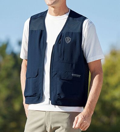 「＜ダンロップ・リファインド＞涼感楊柳多機能メッシュベスト（メンズベスト）」