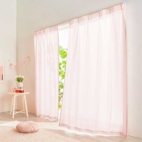 iellio（イエリオ）の「断熱保温ＵＶカット採光レースカーテン２枚組＜夜も見えにくい・透けにくい・ミラーレース・省エネ節電＞（レースカーテン）」｜ミストピンク