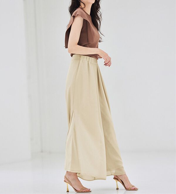 RANAN（ラナン）の「ひんやり！サイドスリットシフォンパンツ（フルレングスパンツ）」｜詳細画像