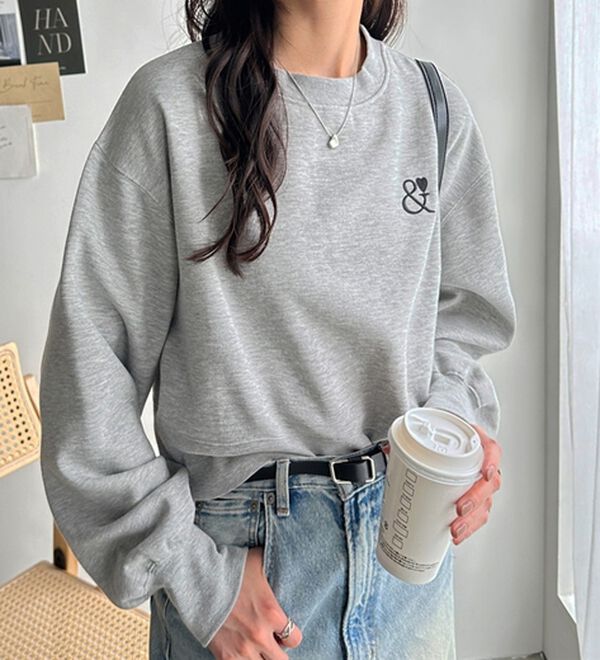 GeeRA（ジーラ）の「アンドハートショートスウェット（カットソー）」｜杢グレー