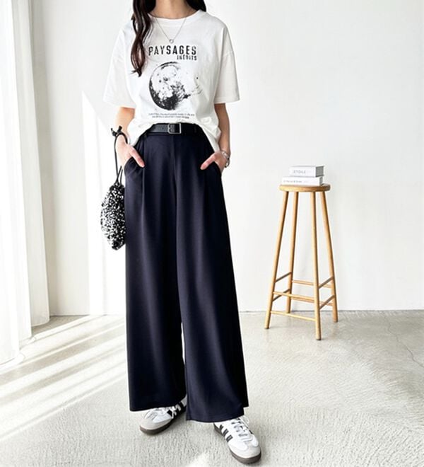 接触冷感！美脚ストレッチワイドパンツ - ベルーナ【公式】