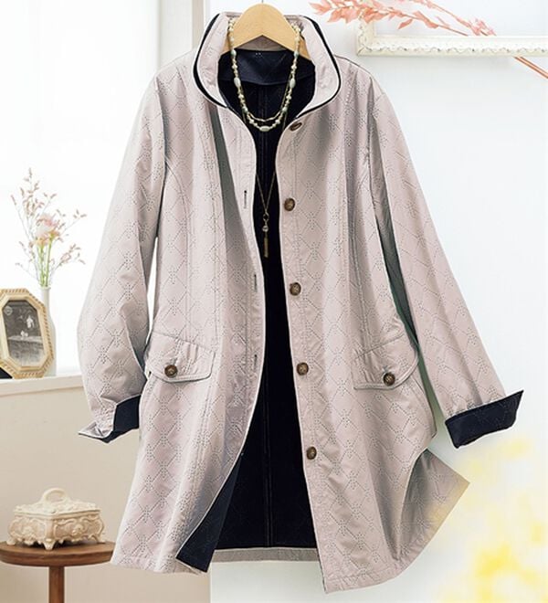 ルフラン（ルフラン）の「配色ピンソニック素材コート＜グラテル＞（ハーフコート）」｜ピンク系