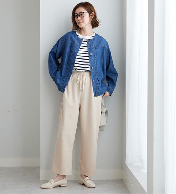 BELLUNA（ベルーナ）の「やわらかデニム素材ノーカラージャケット（その他ジャケット）」｜詳細画像