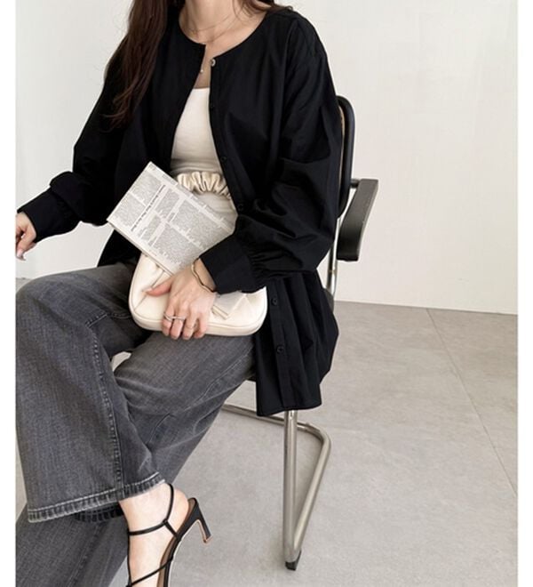 GeeRA（ジーラ）の「羽織にもなる！ペプラムシャツチュニック（チュニック）」｜詳細画像