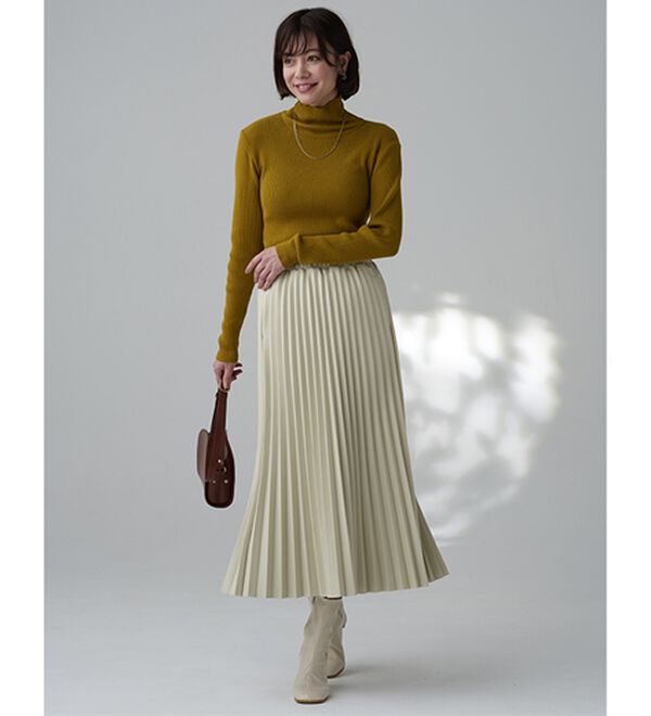 BELLUNA（ベルーナ）の「レザーライクプリーツスカート（ロングスカート）」｜詳細画像