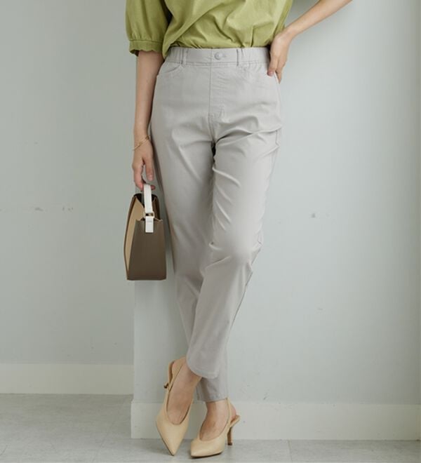 BELLUNA（ベルーナ）の「冷感ピケストレッチ素材スリムパンツ（フルレングスパンツ）」｜詳細画像