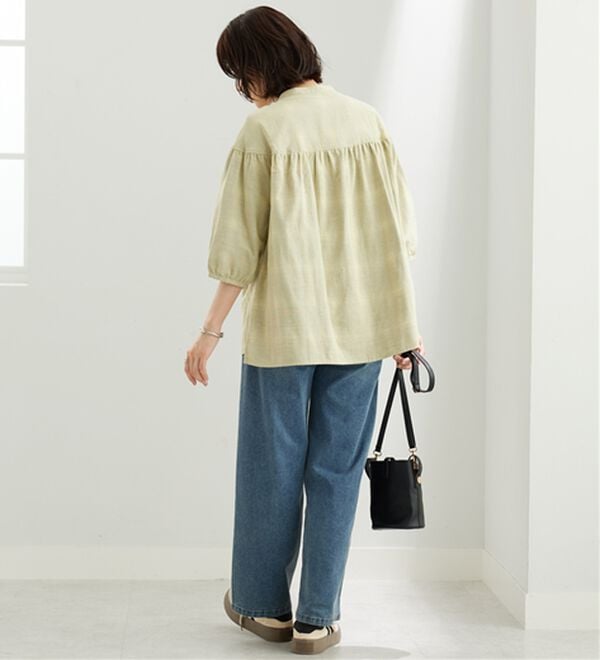 BELLUNA（ベルーナ）の「ダブルガーゼ素材切替デザインブラウス（ブラウス）」｜詳細画像