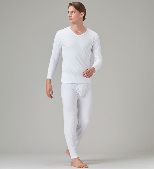 「【３色組】サーモケア（Ｒ）吸湿発熱綿混裏起毛インナー上下３色組（メンズ肌着・インナーウェア）」｜詳細画像