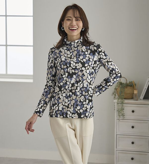 BELLUNA（ベルーナ）の「テンセル（ＴＭ）繊維・コットンプリントプルオーバー（カットソー）」｜詳細画像