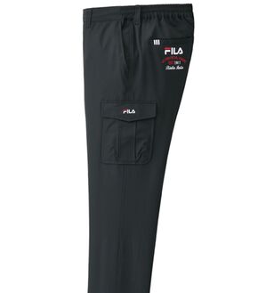 「＜フィラ＞キシリトール加工すっきりカーゴパンツ（メンズフルレングスパンツ）」｜ブラック