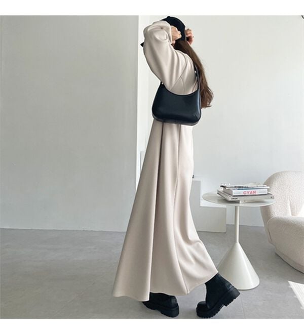 GeeRA（ジーラ）の「【再入荷】1枚で決まる！ハーフジップフレアワンピース（カットソーワンピース）」｜詳細画像