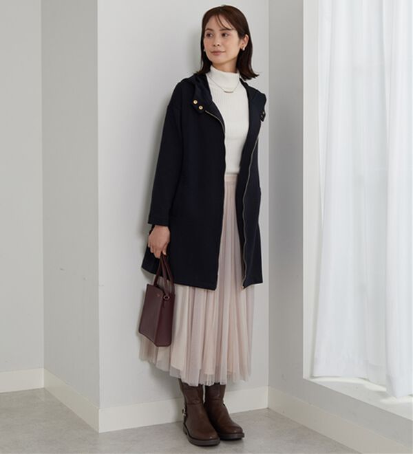 BELLUNA（ベルーナ）の「衿デザインロング丈パーカー（パーカー）」｜詳細画像