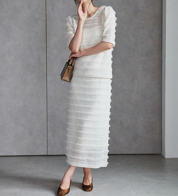 RANAN（ラナン）の「フリルレースパフスリーブトップス（カットソー）」｜詳細画像