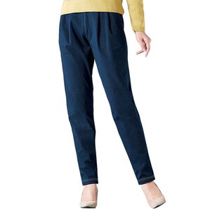 BELLUNA（ベルーナ）の「ゆったりタックニットデニムパンツ（フルレングスパンツ）」｜詳細画像