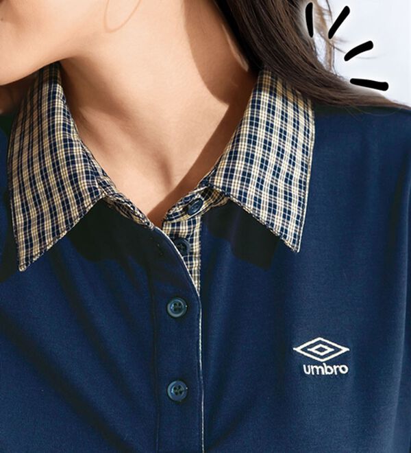 BELLUNA（ベルーナ）の「【ＵＭＢＲＯ】チェック柄切替シャツブラウス（カットソー）」｜詳細画像