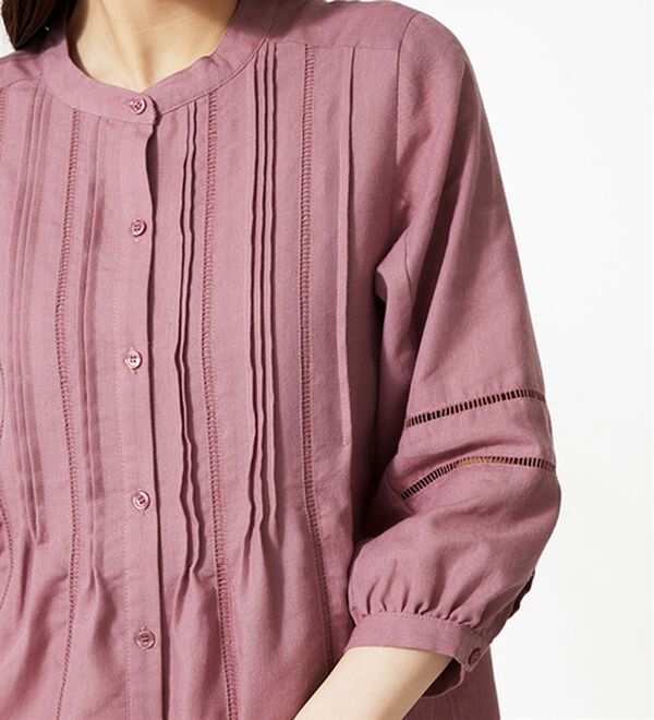 BELLUNA（ベルーナ）の「機能付リネン混ピンタック使いシャツチュニック（チュニック）」｜詳細画像