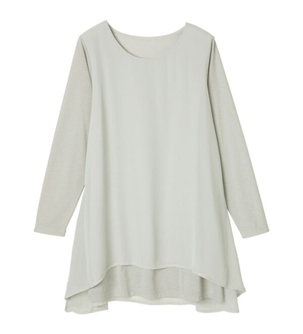 RANAN（ラナン）の「【裏微起毛】異素材切替チュニック（カットソー）」｜詳細画像