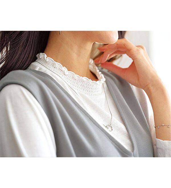 BELLUNA（ベルーナ）の「シャーリング衿ベストアンサンブル（アンサンブル）」｜詳細画像