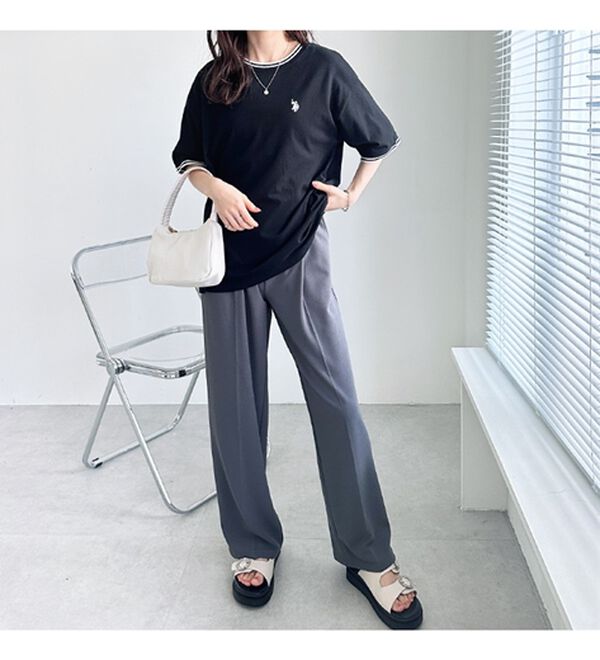 GeeRA（ジーラ）の「【ＵＳ．ＰＯＬＯ．ＡＳＳＮ】ライン配色Ｔシャツ（Tシャツ）」｜詳細画像