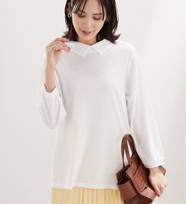 BELLUNA（ベルーナ）の「【新色追加】&ldquo;2点セット&rdquo;あぜ素材ベストアンサンブル（アンサンブル）」｜詳細画像