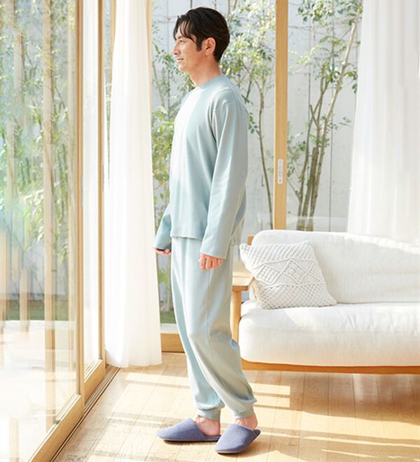 「肌に優しい綿１００％なめらかスムースパジャマ（メンズルームウェア）」｜詳細画像