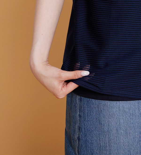 BELLUNA（ベルーナ）の「ボーダーチュール重ねチュニック（チュニック）」｜詳細画像