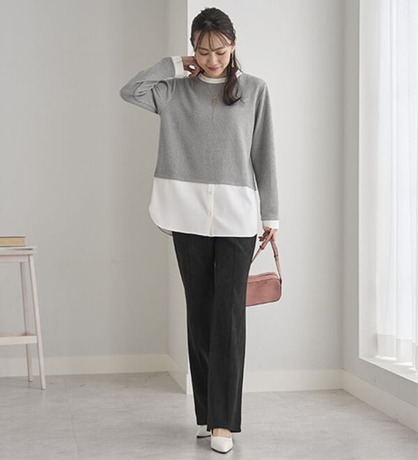 BELLUNA（ベルーナ）の「ストレッチスエード調美脚パンツ（フルレングスパンツ）」｜詳細画像