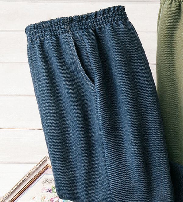 ルフラン（ルフラン）の「日本製肌に優しい綿混ラク楽パンツ（その他パンツ）」｜ネイビー