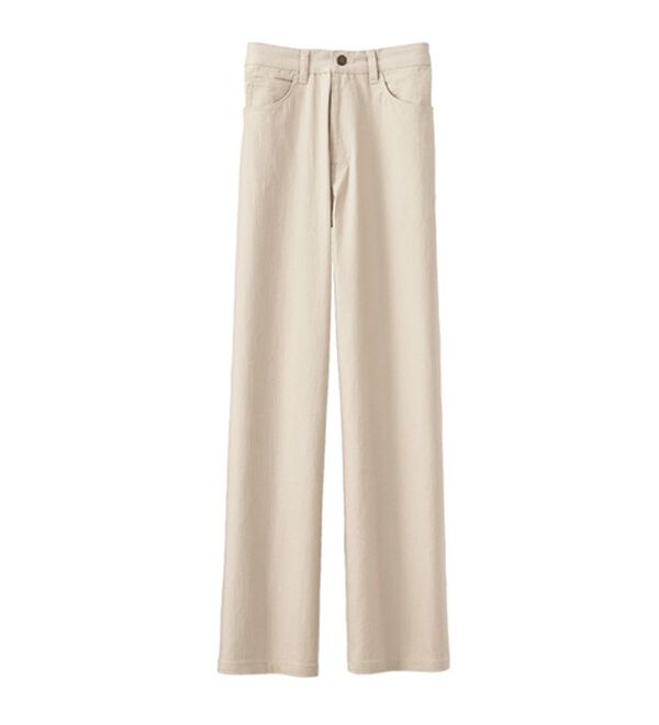 BELLUNA（ベルーナ）の「ぐんぐん伸びるカラーワイドデニム（ワイドパンツ・ガウチョ）」｜詳細画像