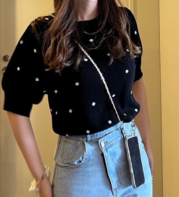 GeeRA（ジーラ）の「ドット柄ジャガードトップス（ニット・セーター）」｜詳細画像